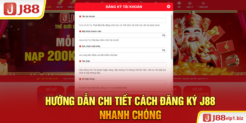 Đăng Ký J88 - Thao Tác Nhanh Gọn, Trải Nghiệm Cược Hấp Dẫn Hướng dẫn chi tiết cách đăng ký J88 nhanh chóng